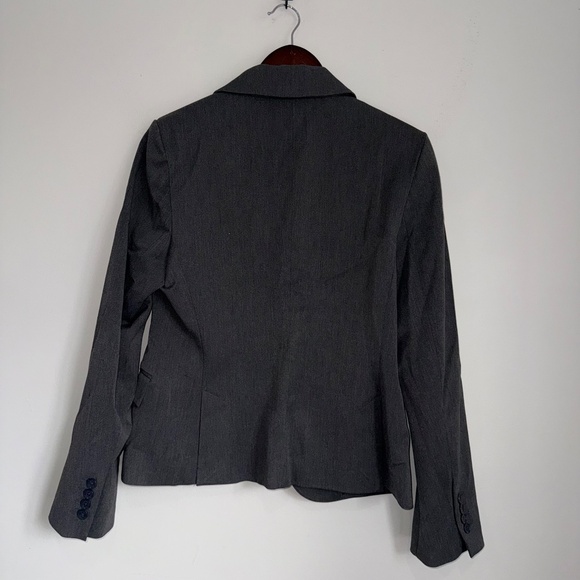 EXPRESS Womens 12 Charcoal Gray Long Sleeve 1 Button Blazer Suit Coat RR8 - Picture 6 of 6